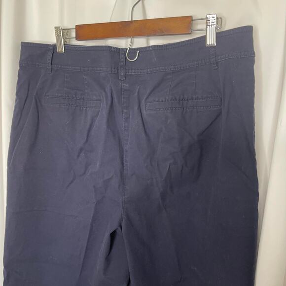 Talbots pants slacks trousers women's 18 wide legged cropped blue navy wide leg - Picture 5 of 13